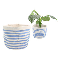 Nautical Stripe Medium Storage Basket 25 x 25cm