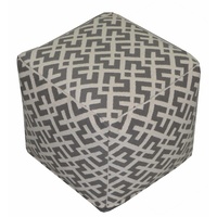 Grey Woven Crosses Pouf 40 x 40 x 40cm 