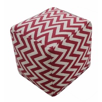 Red Woven Morrocan Pouf 40 x 40 x 40cm 