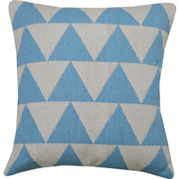 Woven Bold Triangle Cotton Cushion 40 X 40cm Sky