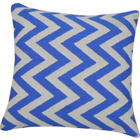 Woven Zig Zag Cotton Cushion 40 x 40cm Navy