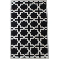 Woven Star Cross Rug Black 120 x 180cm