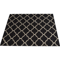 Woven Moroccan Tile Rug Black 150 x 240cm