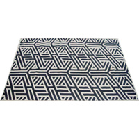 Woven Geo Weave Rug Black 150 x 240cm