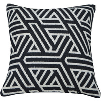 Woven Geo Weave Cotton Cushion 40 x 40cm Black