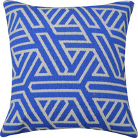 Woven Geo Weave Cotton Cushion 40 x 40cm Navy