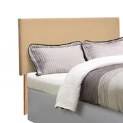 PU Leather Bed Headboard with Wooden Legs in Double Size in Cream Colour