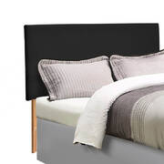 PU Leather Bed Headboard with Wooden Legs in Single Size in Black Colour