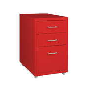 3 Drawer Office Drawers Cabinet Red