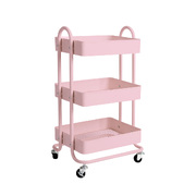 3 Tiers Kitchen Trolley Cart Pink