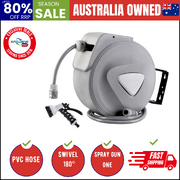 Retractable Hose Reel 30M Garden Water Auto Rewind Spray Gun,8 Bar