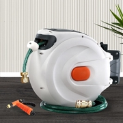 Retractable Hose Reel 30M Garden Water Brass Spray Gun Auto Rewind