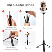 Selfie Stick Wireless Bluetooth For Android IOS Phones Ajustable Foldable Stretchable Selfie Stick And Tripod