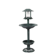 Bird Bath and Feeder Solar Light Food Station Outdoor Garden Green