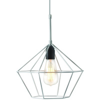 Matte White Luminite Diametermond Cage Lamp E27 Screw 28 x 25cm