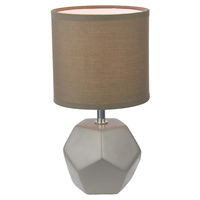 Luminite Hexagon Table Lamp Abby Taupe D 14 x H 26cm