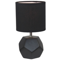 Luminite Hexagon Table Lamp Abby Black D 14 x H 26cm