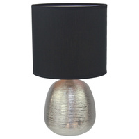 Luminite Metallic Table Lamp Ansel Silver D 22 x H 40cm