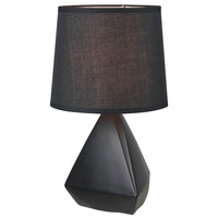 Luminite Geo Matte Table Lamp Aaron Black D 21 x H 36.5cm