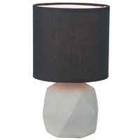 Luminite Concrete Table Lamp Lance Black D 16 x H 27cm