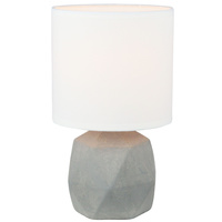 Luminite Concrete Table Lamp Lance White D 16 x H 27cm