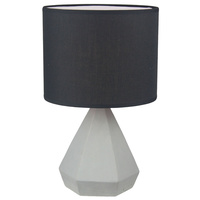 Luminite Concrete Table Lamp Aido Black D 24 x H 40cm