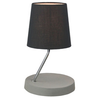 Luminite Concrete Table Lamp Cara Black D 17.9 x H 27.5cm