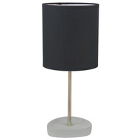 Luminite Cement Base Table Lamp Jodie Black D 18 x H 43cm