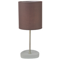 Luminite Cement Base Table Lamp Jodie Chocolate D 18 x H 43cm