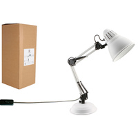 Luminite Industrial Table Lamp White 31.5 x 16.5 x 54cm