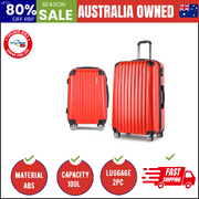 2pc Luggage Trolley Travel Set Suitcase Carry On TSA Hard Case Lightweight Red