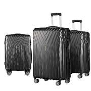 3Pc Luggage Trolley Set Suitcase Travel Tsa Hard Case Carry On Black Lightweight