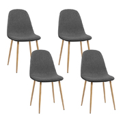 4x Adamas Fabric Dining Chairs - Dark Grey