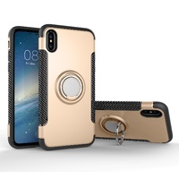 iPhone 7/8 Plus 5.5 inch Armour Case with Magnetic 360 Degree Ring Holder (Gold)