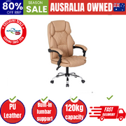 Massage Office Chair 8 Point Computer Chairs High Back PU Leather Brown