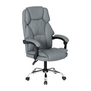 Massage Office Chair 8 Point Computer Chairs High Back PU Leather Grey