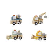 Wooden Wind Up Construction Truck Set Of 4