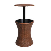 Cooler Ice Bucket Table Bar Outdoor Brown