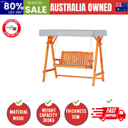 Wooden Swing Chair Garden Bench Canopy 3 Seater Outdoor Furniture