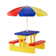 Kids Outdoor Table and Chairs Set Picnic Bench Umbrella Children Indoor