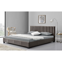 Saba King Size Fabric Bed Espresso 183 x 203cm