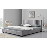 Saba King Size Fabric Bed Grey183 x 203cm