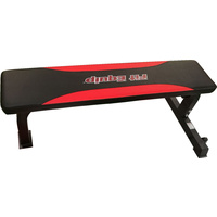 Fit Equip Deluxe Flat Bench Solid Construction with Rubber Feet Red 116 x 65 x 44cm