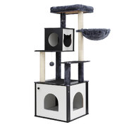 Cat Tree Tower Scratching Post Scratcher 144cm Wood Bed Condo House Cabinet