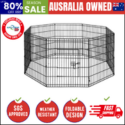 24" 8 Panel Dog Playpen Pet Fence Exercise Cage Enclosure Play Pen