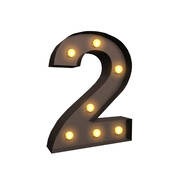 LED Metal Number Lights Free Standing Hanging Marquee Event Party Decor Number 2