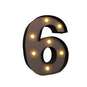 LED Metal Number Lights Free Standing Hanging Marquee Event Party Decor Number 6