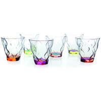 Set of 6 RCR Italian Bicolour Tumbler Glasses