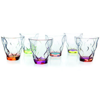 Set of 6 RCR Italian Bicolour Glasses 175 ml