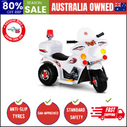 Rigo Kids Electric Ride On Police Motorcycle Motorbike 6V Battery White